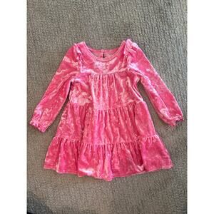 Cat & Jack Pink Velour Long Sleeve Dress 2T